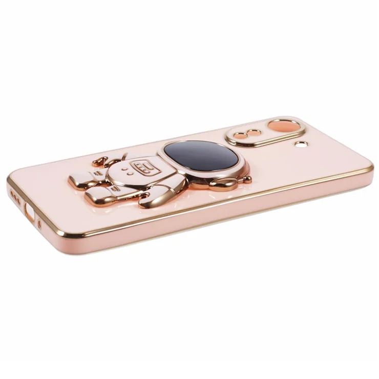 For Xiaomi Redmi 13C 4G / Poco C65 4G Case Astronaut Hidden Kickstand TPU Soft Phone Cover - Pink