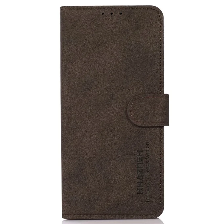 KHAZNEH For Oppo Reno12 Pro 5G (Global) Wallet Phone Case Protective PU Leather Cover - Brown