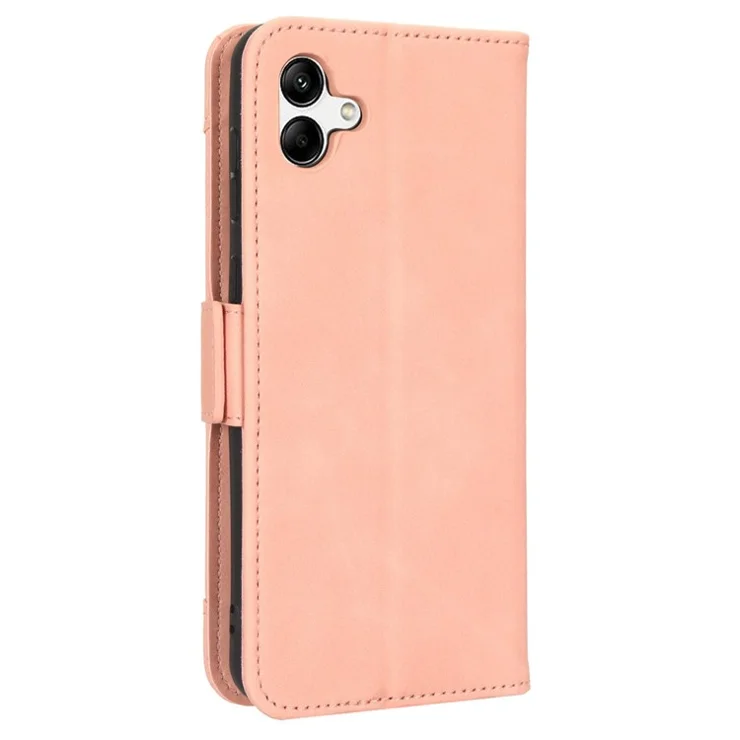 Multiple Card Slots PU Leather Case for Samsung Galaxy A04 4G (164.4 x 76.3 x 9.1 mm) / M13 5G, Stand Wallet Folio Flip Phone Cover - Pink
