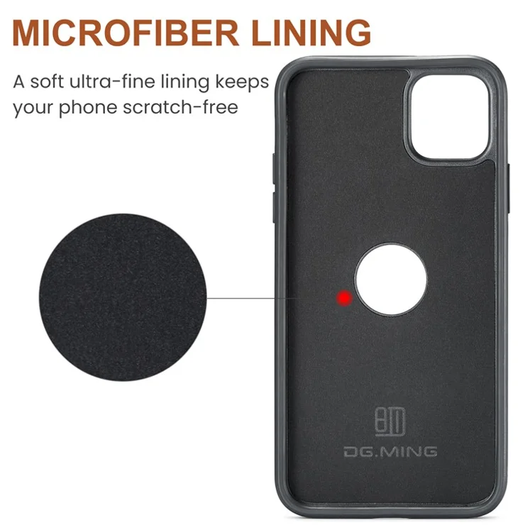 DG.MING M5 Series For iPhone 11 Pro Case Detachable Magnetic Leather Phone Cover with Card Slots - Green