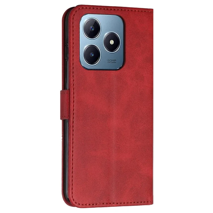 For Realme Note 60x 4G / C63 4G / C61 4G / Note 60 Case Wallet PU Leather Phone Stand Cover - Red