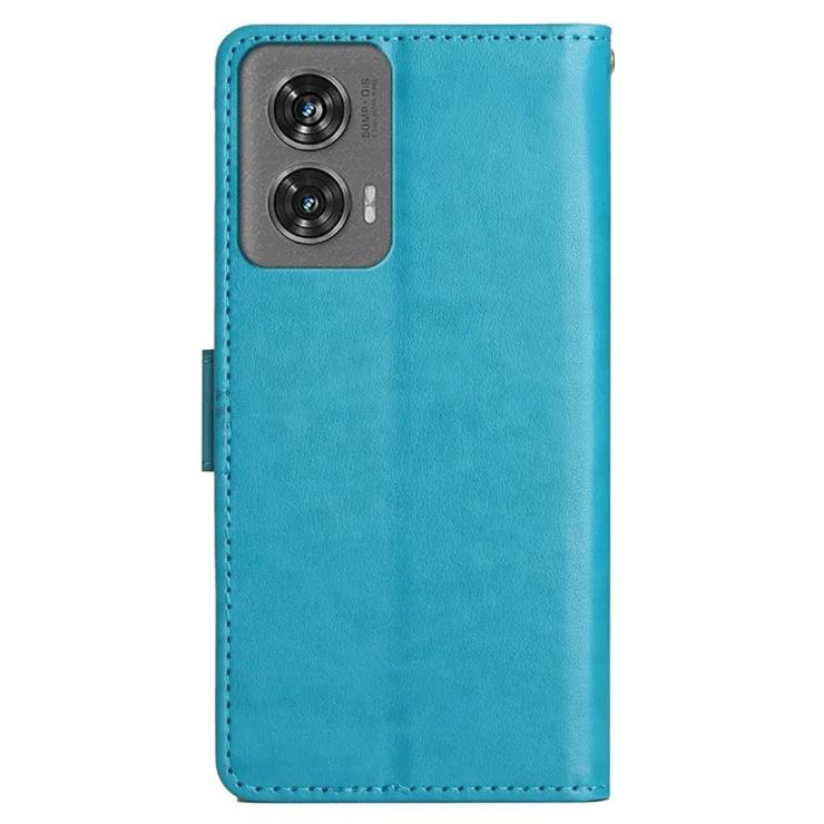 For Motorola Edge 50 Fusion 5G Case PU Leather Wallet Phone Cover Stand View - Blue