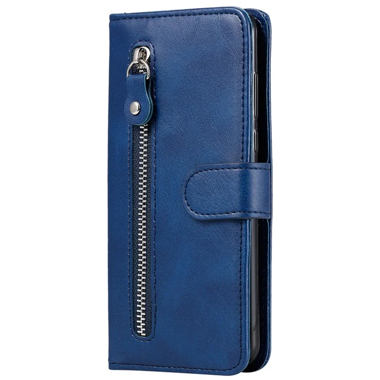 For OnePlus Nord CE4 Lite 5G / Oppo K12x 5G (China) (China) Case Zipper Pocket PU Leather Phone Cover - Blue