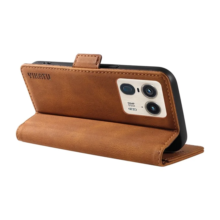 YIKATU YK-005 For Motorola Edge 50 Ultra 5G / Moto X50 Ultra 5G Leather Case Skin-Touch Phone Cover - Brown