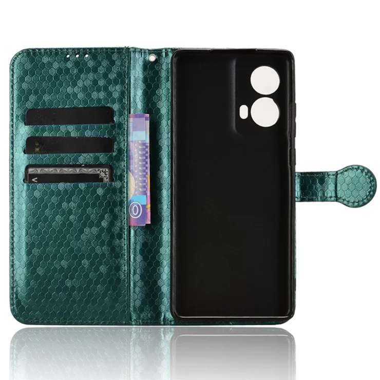 For Motorola Moto G85 5G / S50 Neo 5G Case Dot Pattern PU Leather Wallet Phone Cover - Green
