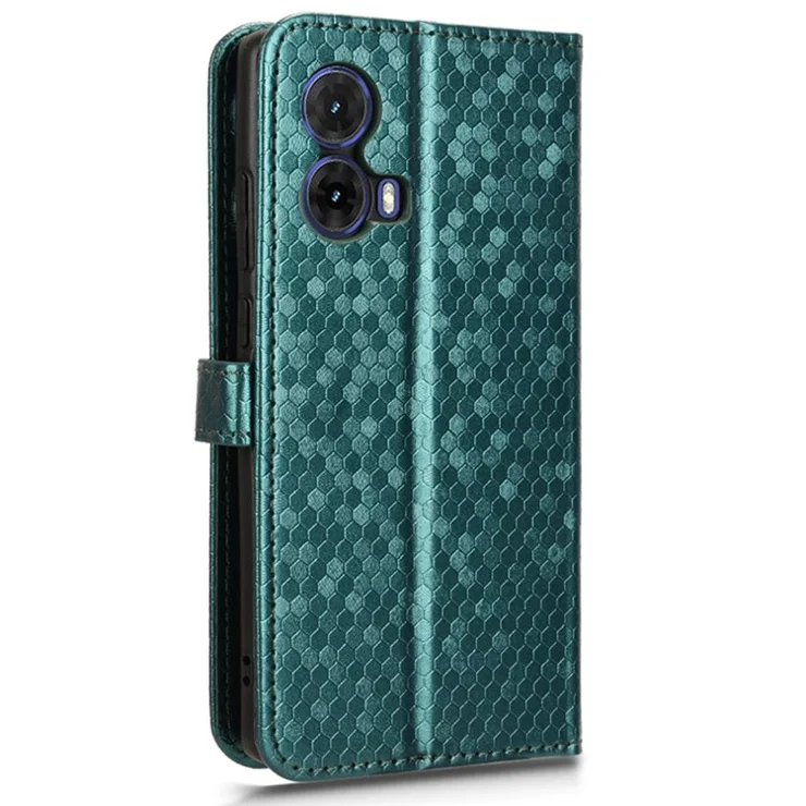 For Motorola Moto G85 5G / S50 Neo 5G Case Dot Pattern PU Leather Wallet Phone Cover - Green