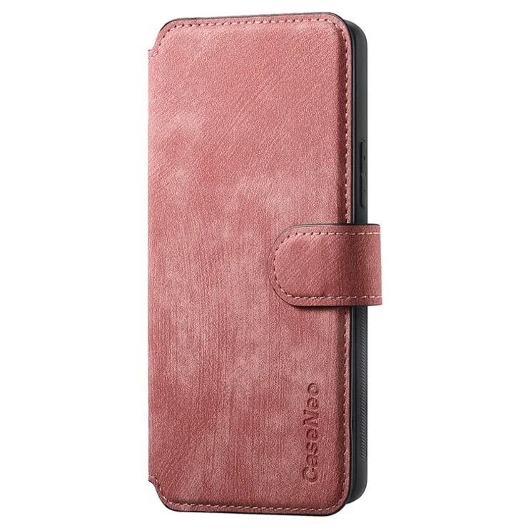 For Xiaomi Redmi Note 13 Pro 5G / Poco X6 5G Magnetic Case CASENEO Detachable Leather Phone Wallet Cover - Pink