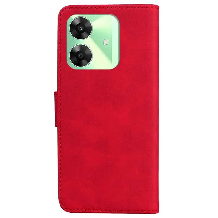 For Realme Note 60x 4G / C63 4G / C61 4G / Narzo N63 4G Stand Case Butterfly Printed PU Leather Phone Cover - Red