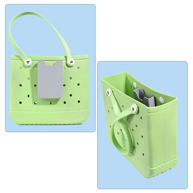 Phone Holder for Bogg Bag, Silicone Phone Holder Storage Pouch Travel Accessory Organizer - Cyan