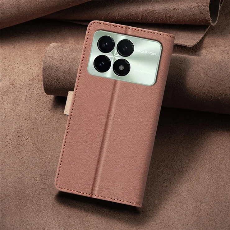 BINFEN COLOR BF33 For Xiaomi Poco F6 Pro 5G / Redmi K70 5G / K70 Pro 5G Leather Case RFID Blocking - Brown