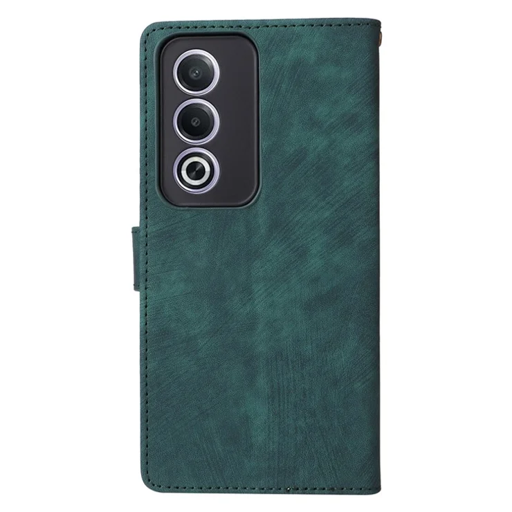 For Oppo A80 5G / A3 Pro (Global) 5G / K12x 5G (India) / A3x 5G (China) Leather Case RFID Blocking Wallet Phone Cover with Strap - Green