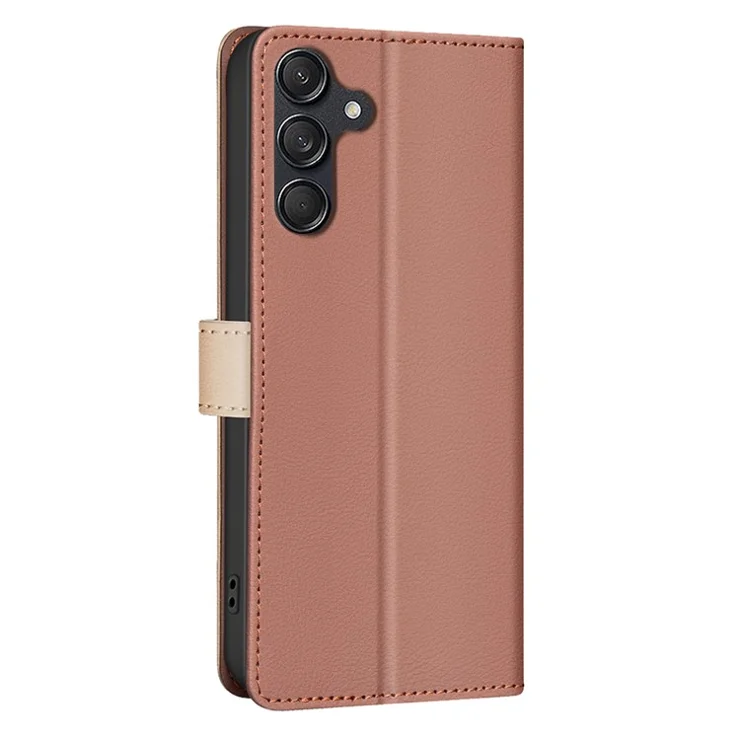 BINFEN COLOR BF33 For Samsung Galaxy A54 5G Case Wallet RFID Blocking Leather Cover - Brown
