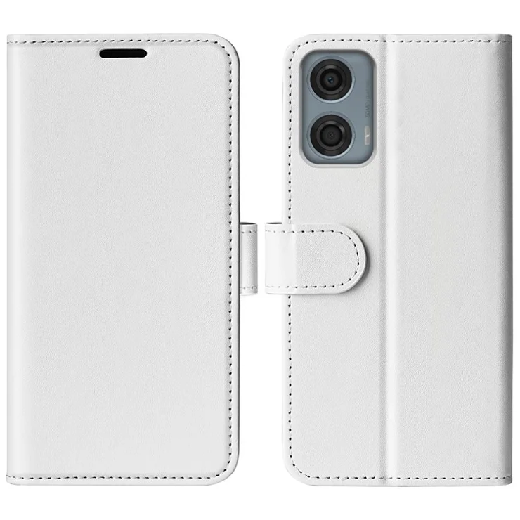For Motorola Moto G24 Power Wallet Phone Case Crazy Horse Texture Stand Leather Cover - White