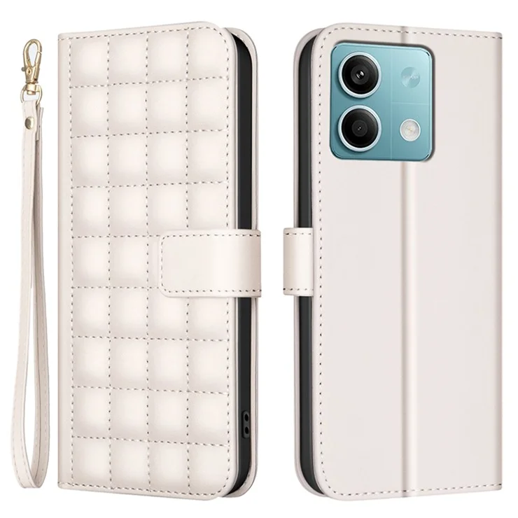 BINFEN COLOR BF34 for Xiaomi Redmi Note 13 5G Leather Case Wallet Stand Cover - Beige
