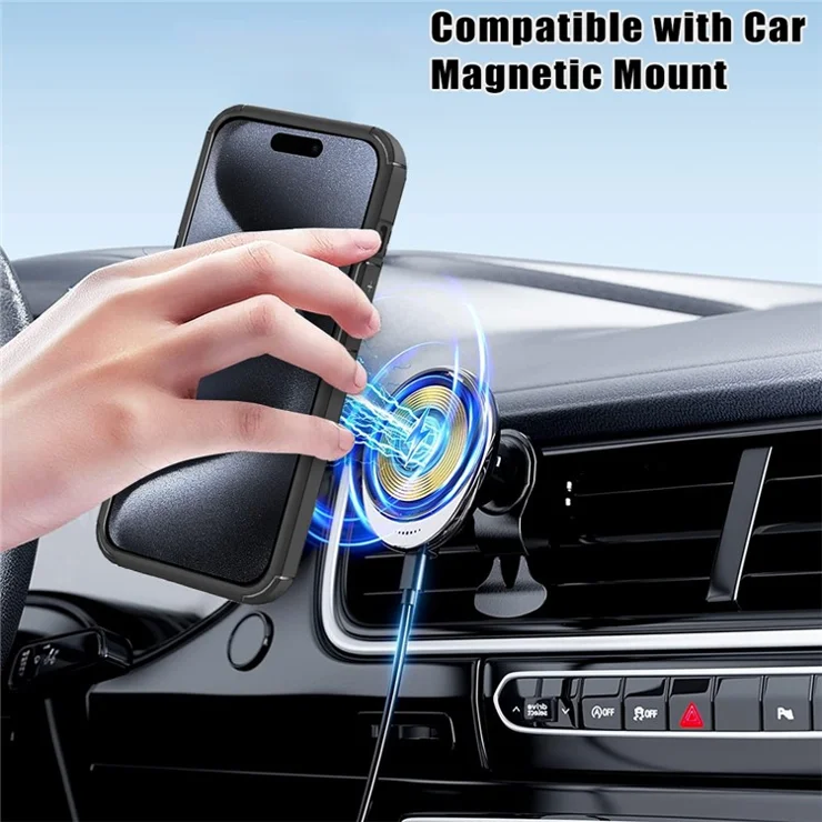 For iPhone 14 Pro Magnetic Case TPU + Acrylic Phone Back Cover Compatible with MagSafe - Royal Blue