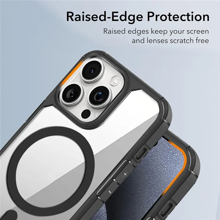 For iPhone 14 Pro Magnetic Case TPU + Acrylic Phone Back Cover Compatible with MagSafe - Royal Blue