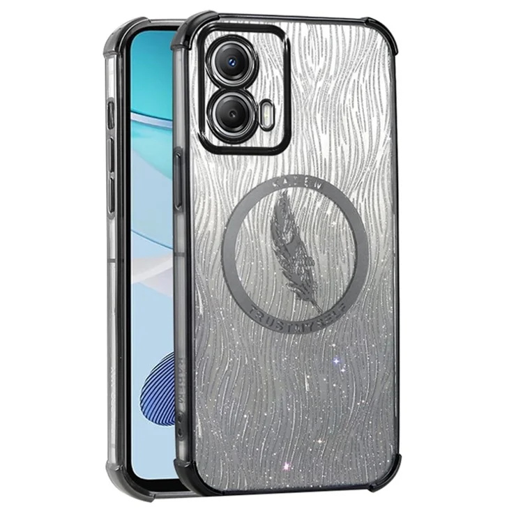 KADEM For Motorola Moto G85 5G Case Glitter TPU Phone Cover Reinforced Corners - Black