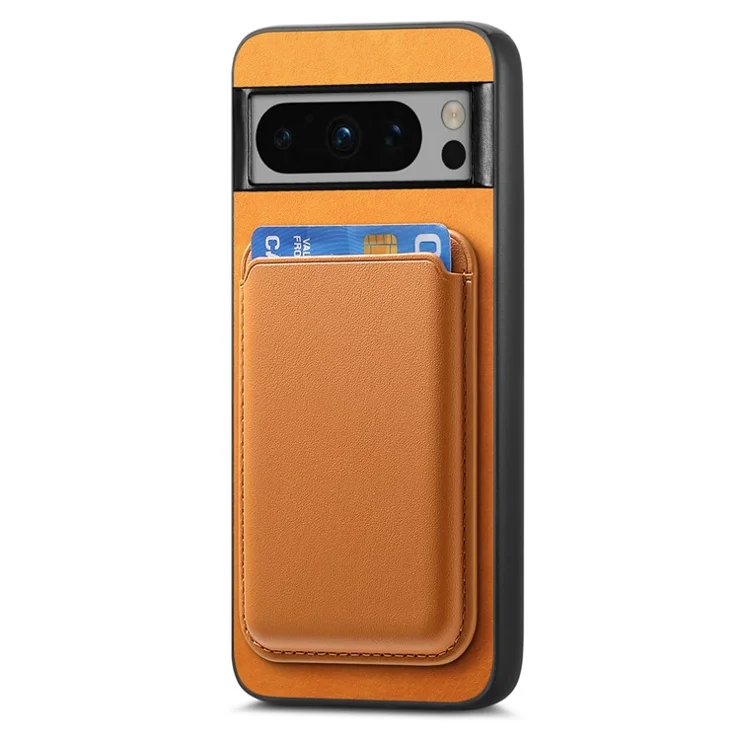 B2 For Google Pixel 8 Pro Case Card Bag Magnetic Phone Cover Detachable 2-in-1 - Orange