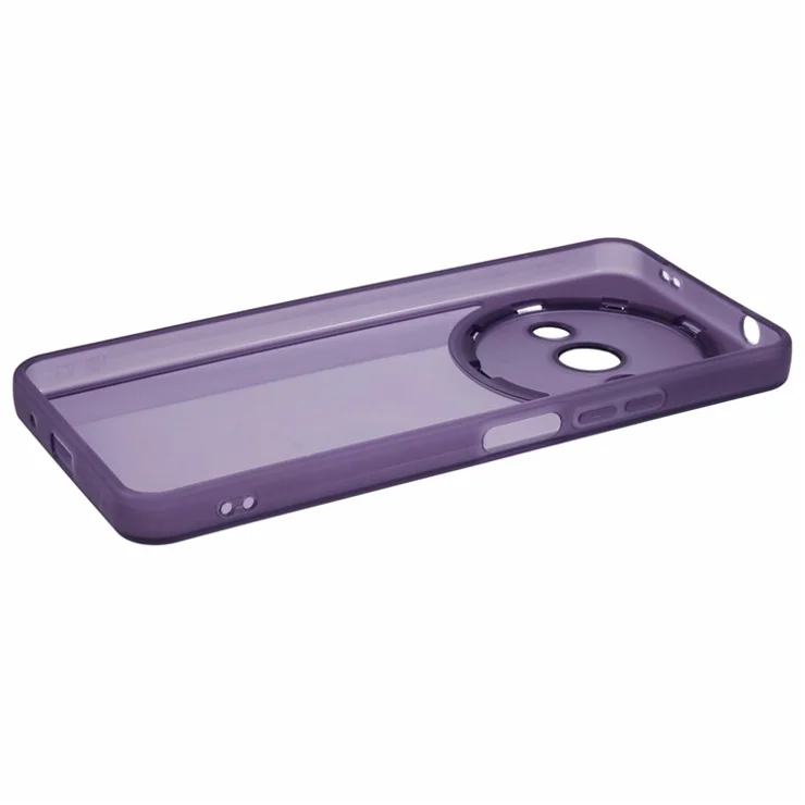 DKSM Series For Xiaomi Poco C61 4G / Redmi A3 4G Case Electroplated Camera Frame TPU Phone Cover - Transparent Purple