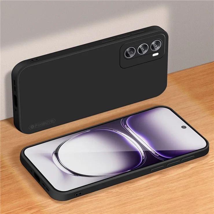 PINWUYO JK Touching Series For Oppo Reno12 5G (Global) Case Silk Touch Soft TPU Phone Cover - Black