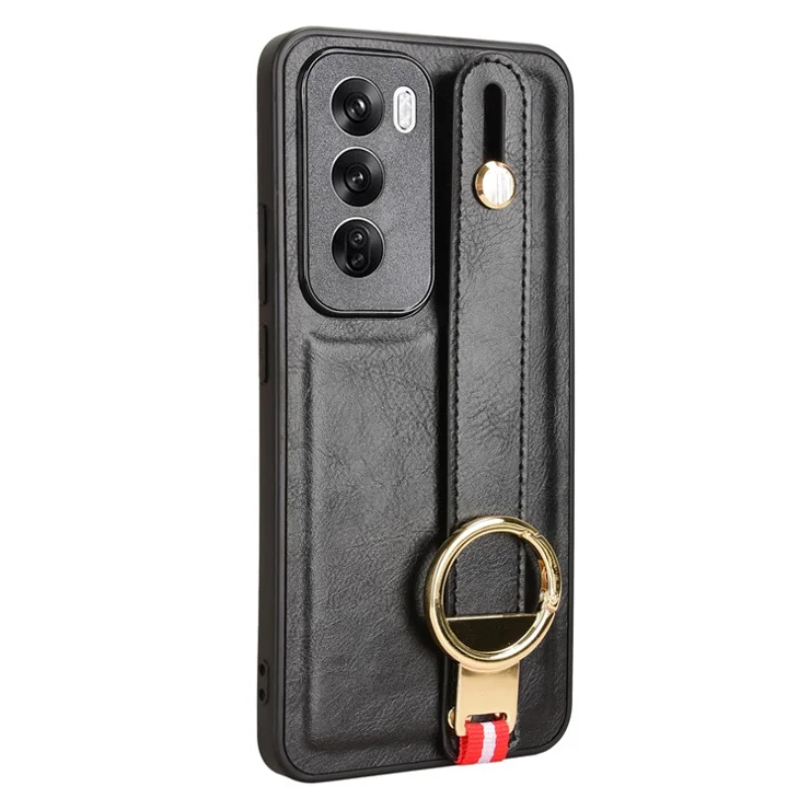 For Oppo Reno12 5G (Global) Case Leather+PC+TPU Phone Cover with Bottle Opener - Black