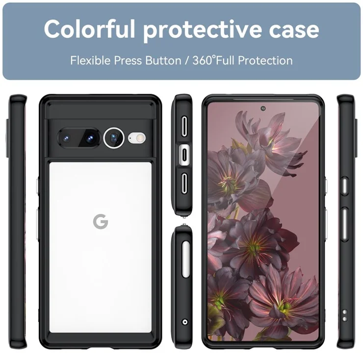 For Google Pixel 7 Pro TPU + Acrylic Mobile Phone Case Drop-proof Shockproof Back Cover - Black