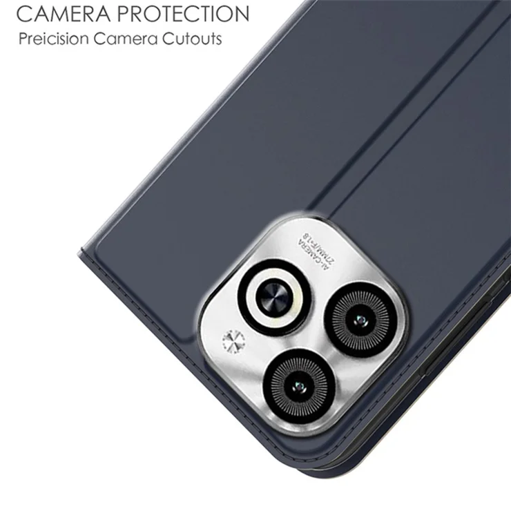 For Infinix Smart 8 HD 4G Case Strong Magnetic Closure Card Slot Leather Phone Cover - Blue