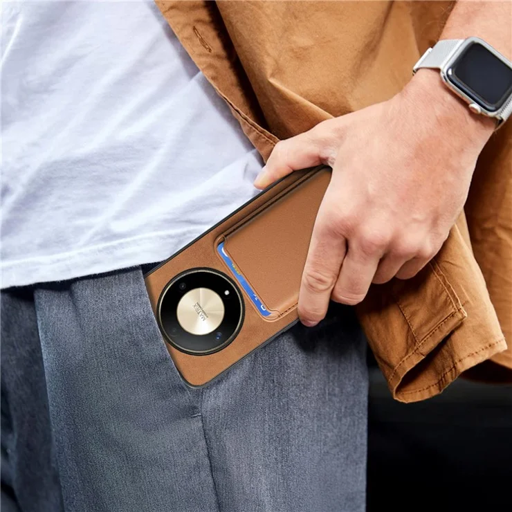 B2 For Honor Magic6 Lite 5G / X9b 5G / X50 5G Phone Case Detachable Magnetic Card Bag Leather+TPU Cover - Blue