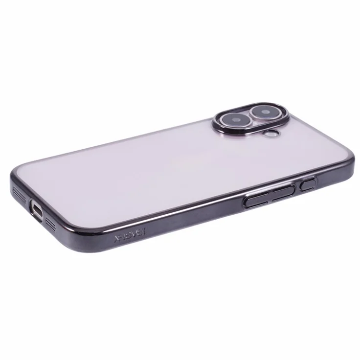 X-LEVEL For iPhone 16 Case Hard PC Transparent Shockproof Phone Cover - Grey