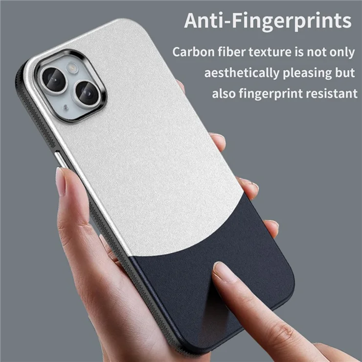 For iPhone 14 Plus Magnetic Case Leather Soft Feel Back Cover Metal Buttons Camera Bezel Bump - Dark Blue
