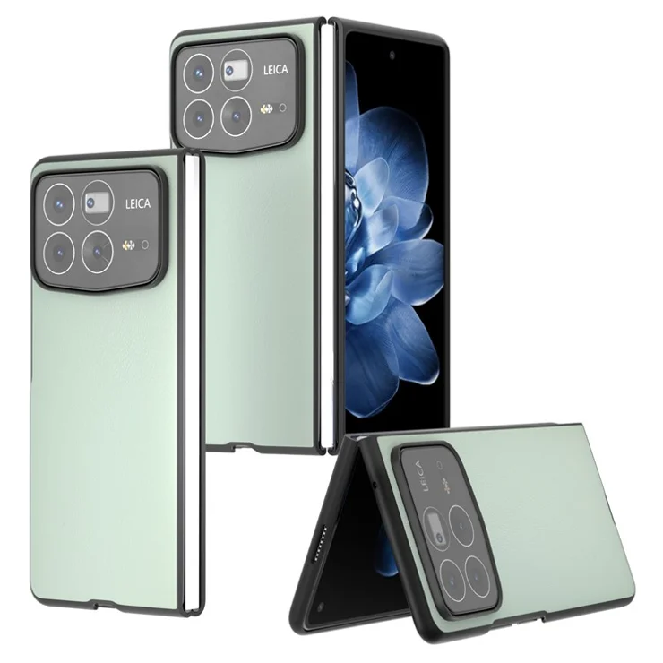 For Xiaomi Mix Fold 4 5G Case PU Leather Coated PC Folding Phone Cover - Light Green