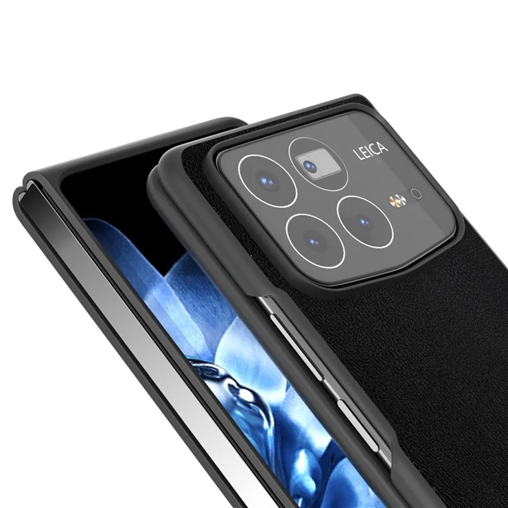 For Xiaomi Mix Fold 4 5G Case PU Leather Coated PC Folding Phone Cover - Black