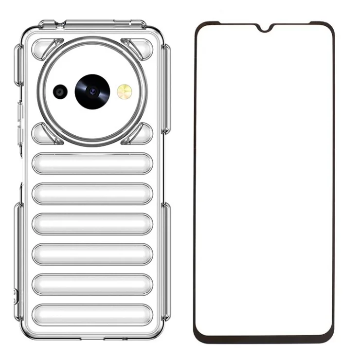 WANLONFENG LK Series for Xiaomi Redmi A3x 4G / A3 4G / Poco C61 4G Case Soft Touch TPU Phone Cover with Screen Film - Transparent
