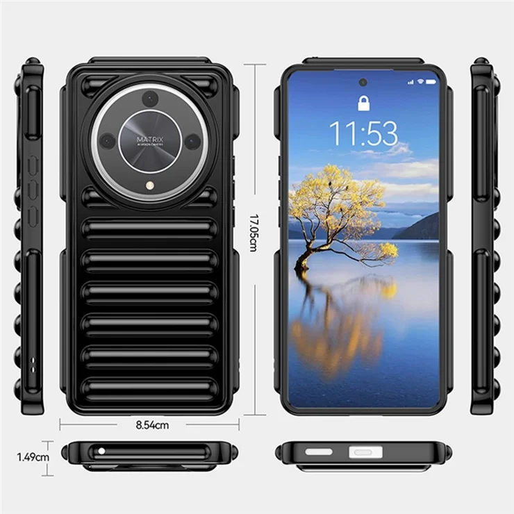 WANLONFENG LK Series for Honor Magic6 Lite 5G / X9b 5G Case TPU Phone Cover with Screen Film 2-in-1 - Transparent