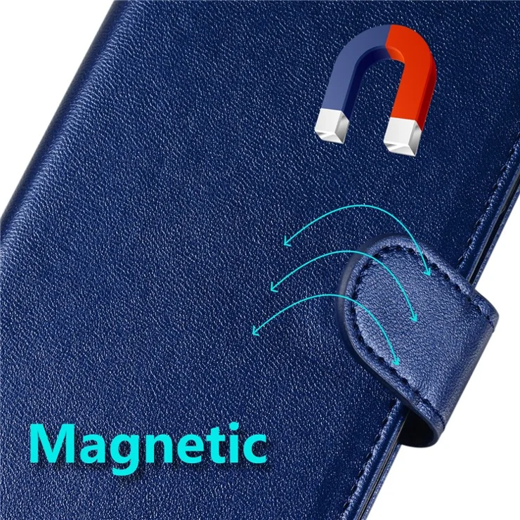For Xiaomi Redmi Note 13 Pro+ 5G Case PU Leather Magnetic Clasp Flip Phone Cover - Blue