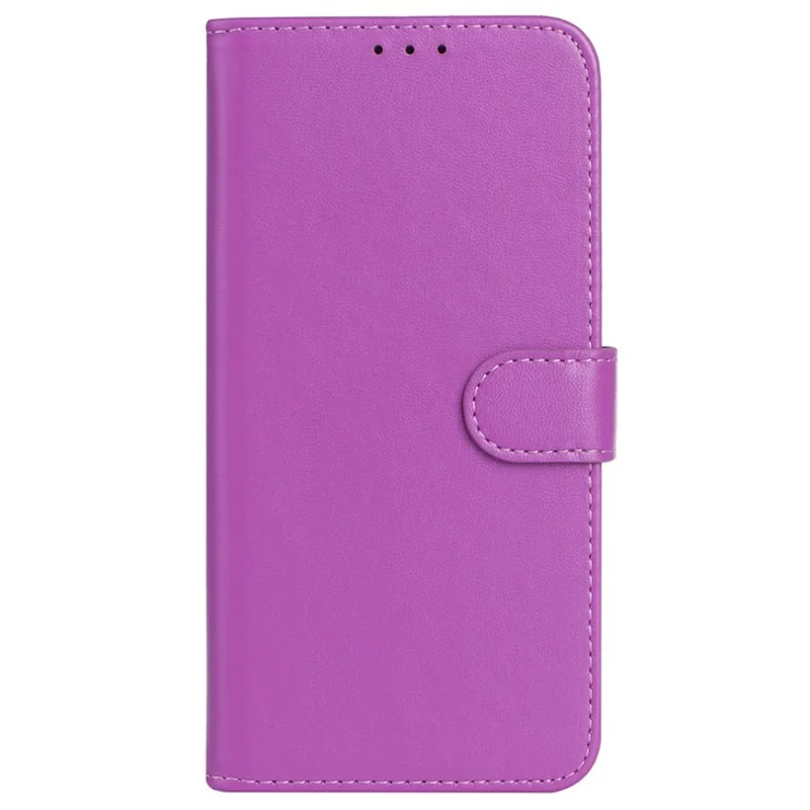 For Xiaomi Redmi Note 13 5G Case PU Leather Wallet Flip Phone Cover Solid Color - Purple