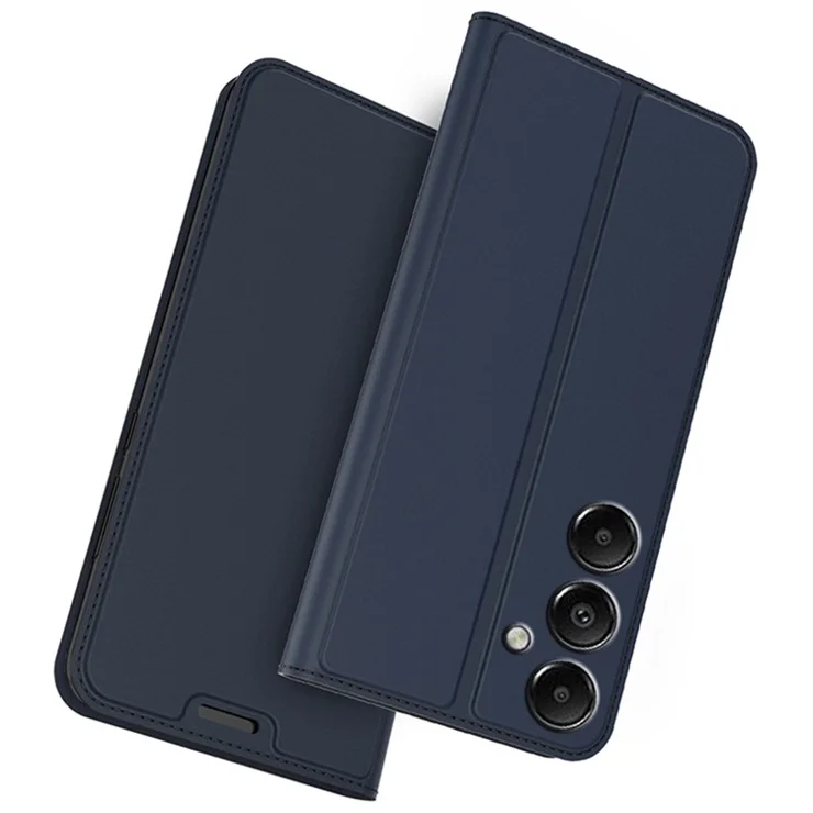 For Samsung Galaxy S24 FE Leather Case Card Slot Stand Magnetic Closure Phone Cover - Blue
