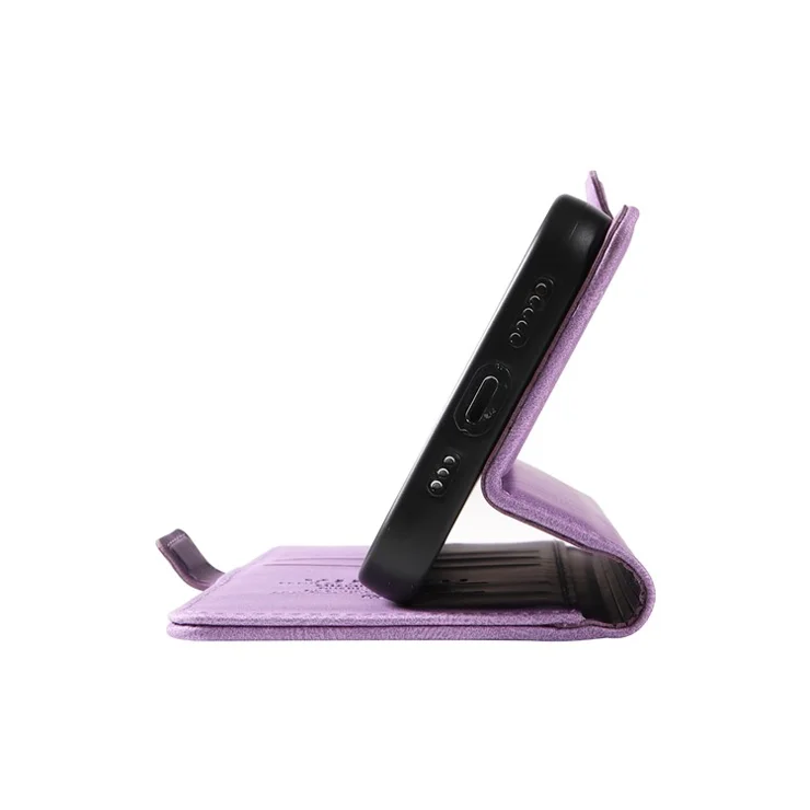YIKATU YK-005 For Realme GT 6 5G Case PU Leather Phone Cover with Card Holder Side Magnetic Clasps - Purple