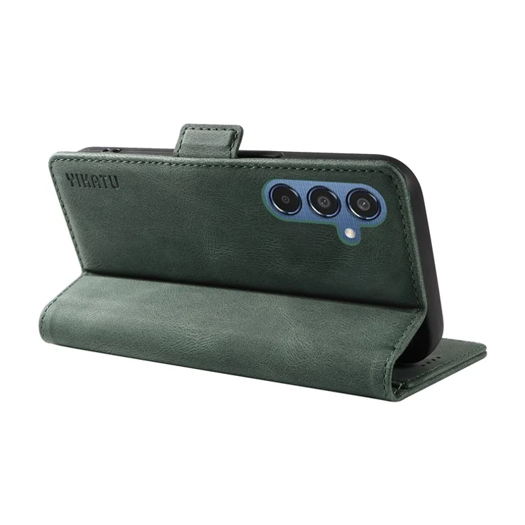 YIKATU YK-005 For Samsung Galaxy M35 5G Case PU Leather Wallet Phone Cover Skin Touch Feeling - Green