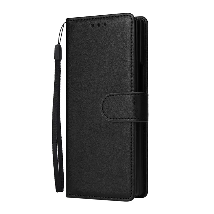 For Samsung Galaxy Z Fold6 5G Leather Case Wallet Card Slots Phone Cover - Black