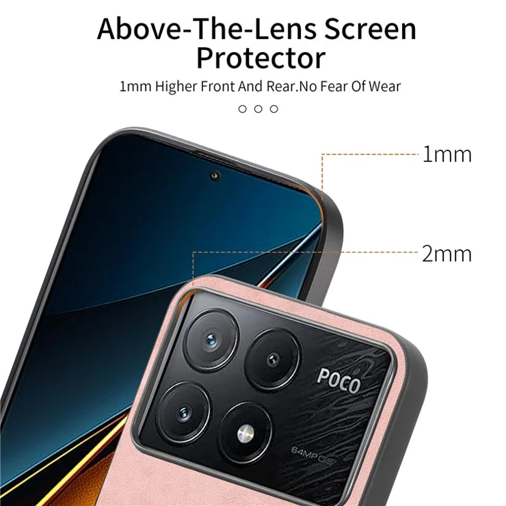 For Xiaomi Poco X6 Pro 5G / Redmi K70E 5G Leather Back Case Compatible with MagSafe Skin-touch Phone Cover - Black