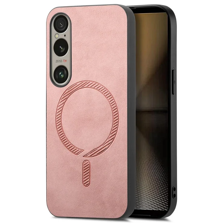 For Sony Xperia VI Leather Back Case Compatible with MagSafe