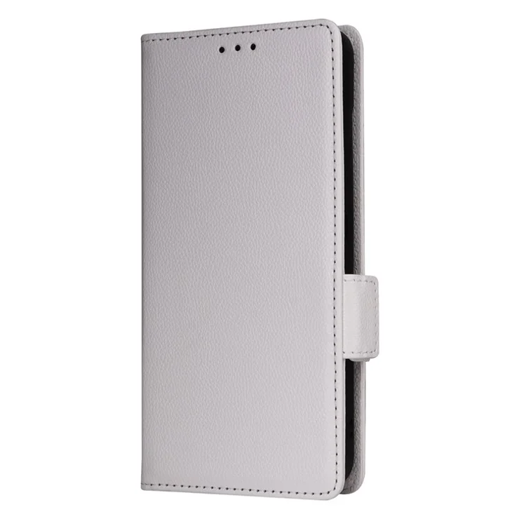 For Samsung Galaxy M35 5G Case with Wrist Strap Litchi Texture PU Leather Wallet Phone Cover - White