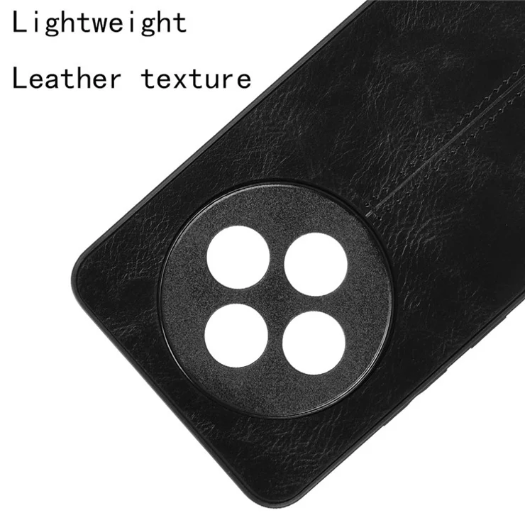 For Oppo Reno12 F 4G Cell Phone Case Stitching Line PU Leather+PC+TPU Anti-drop Cover - Black