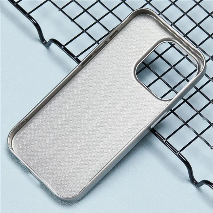 X-LEVEL For iPhone 16 Pro Max Case Hard PC Shockproof Phone Cover Carbon Nano-Fiber Texture - Titanium Grey