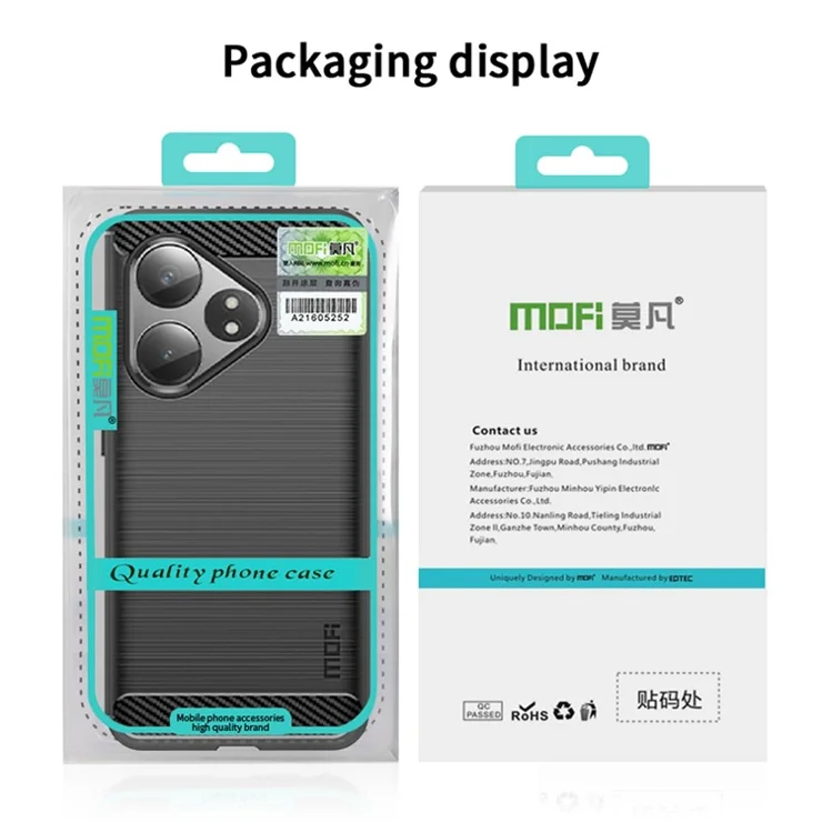MOFI JK TPU Series-1 For Realme GT 6 5G / GT 6T 5G Case Carbon Fiber Texture Slim TPU Cover - Red