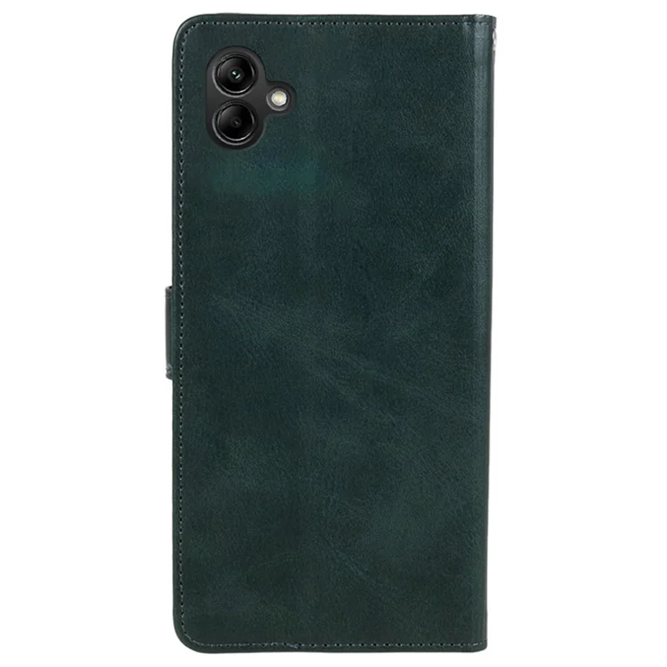 For Samsung Galaxy A06 4G Case PU Leather Folio Bookstytle Phone Cover Full Protection - Midnight Green