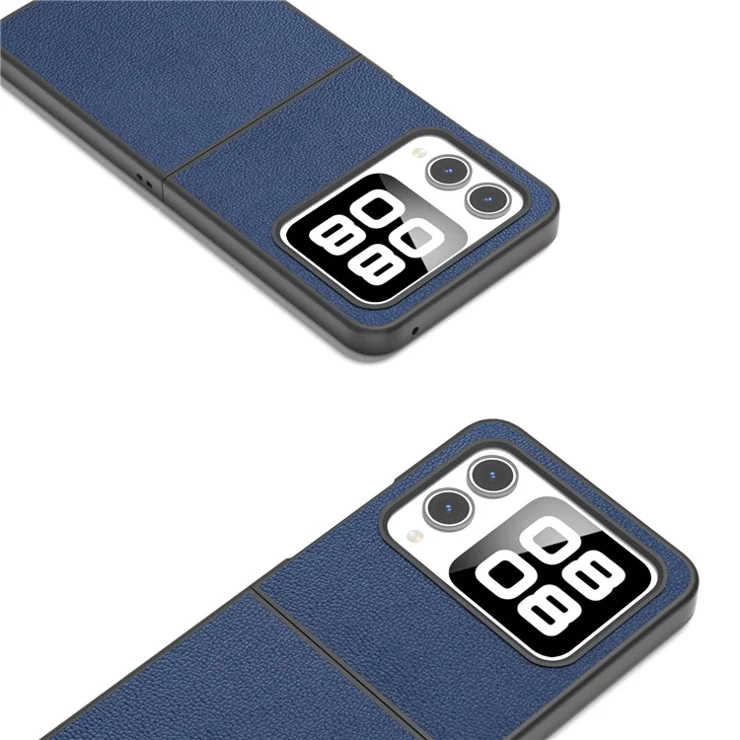 ABEEL For Huawei nova Flip 5G Case Genuine Leather Litchi Texture Phone Cover - Blue