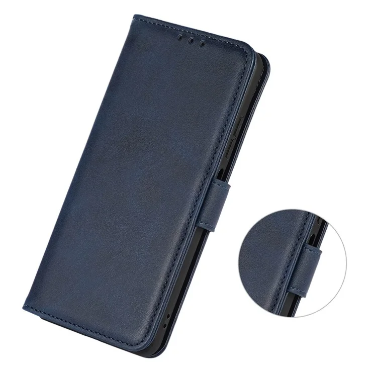 For OnePlus Nord 4 Case Cowhide Texture Leather Wallet Phone Cover with Stand - Blue