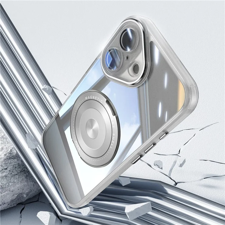 For iPhone 16 Plus Case Drop-Proof TPU + Acrylic Protective Phone Cover - Transparent White